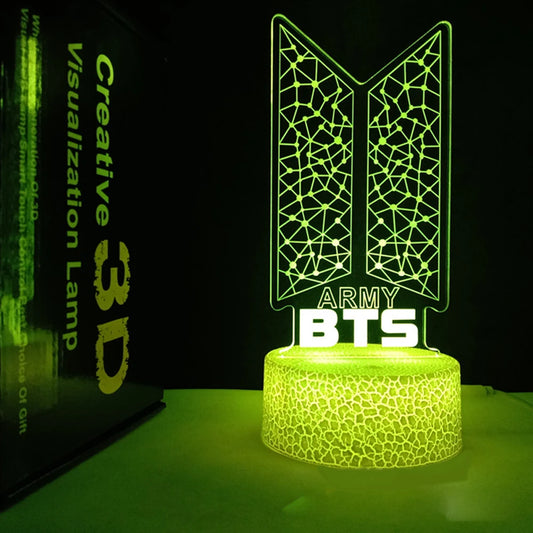 BTS 3D Led Nightlight 16-color USB Lamp