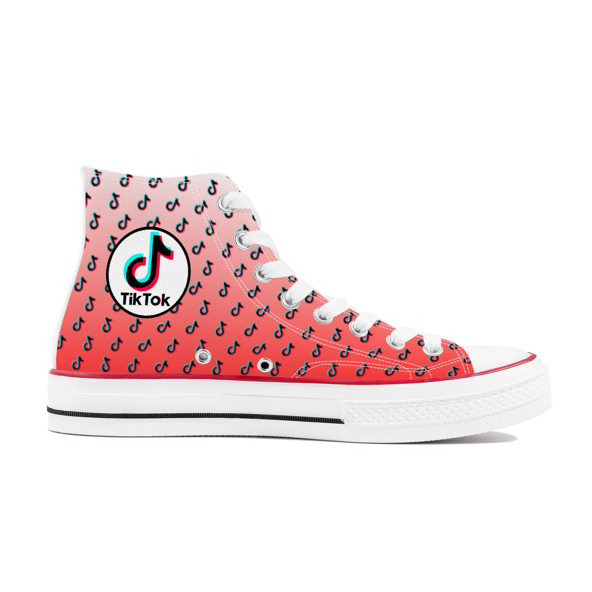 TikTok High Top Canvas Shoes - Red TikTok Sneakers - SD-style-shop