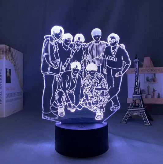BTS Members 3D Led Nightlight 16-color USB Lamp