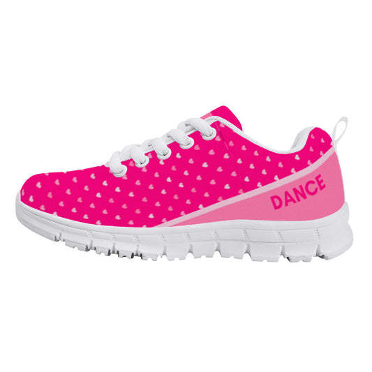 Kids Dance Sneakers - Pink Hearts