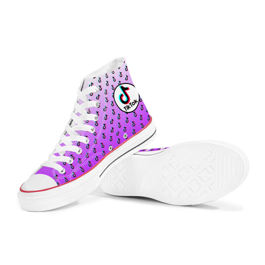 Tiktok High Top Canvas Shoes - Purple TikTok Sneakers - SD-style-shop