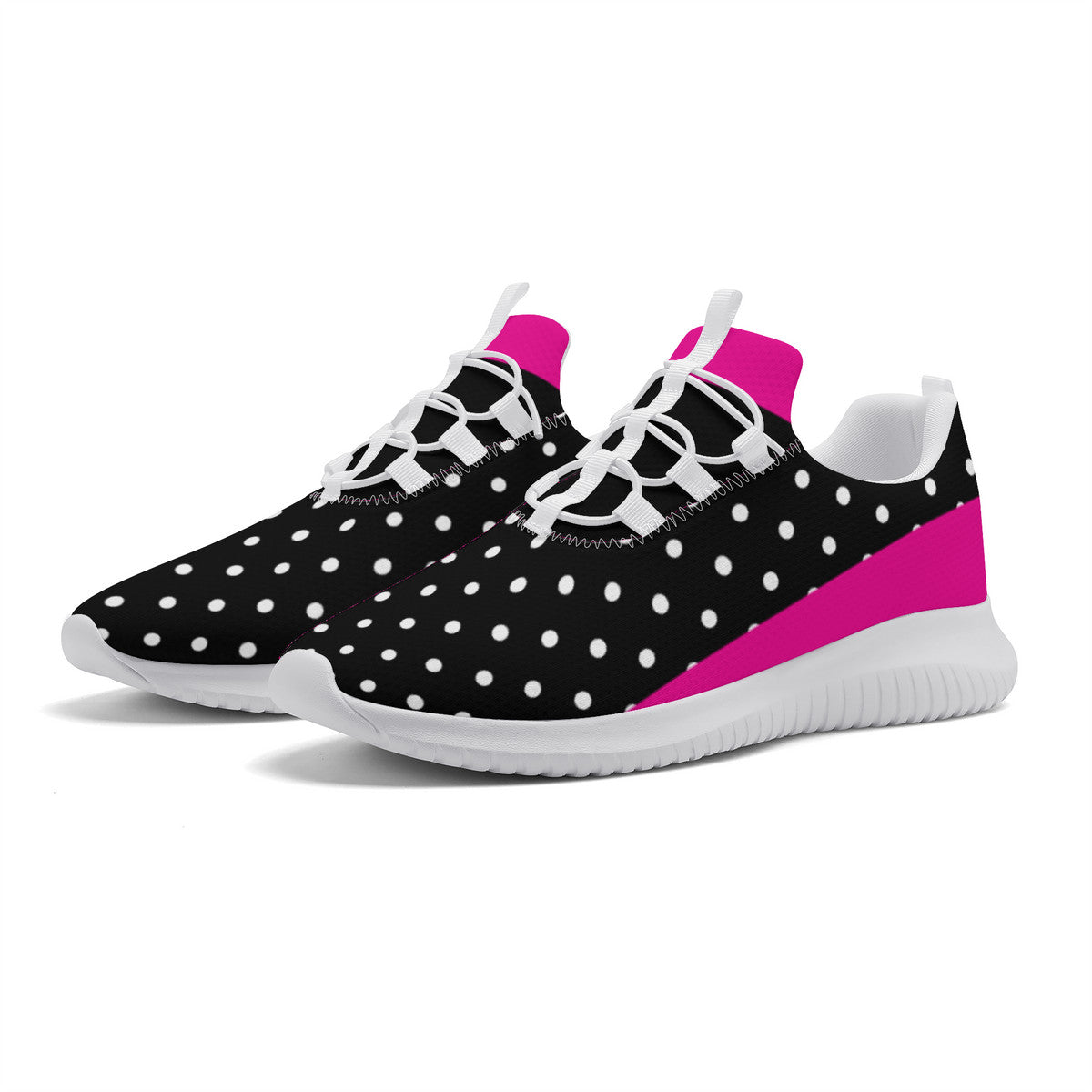 Fitness Sneakers - Polka Dot - Black & Pink