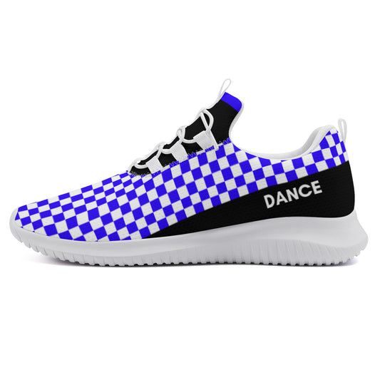 Dance Sneakers - Checkered Blue Dance Shoes