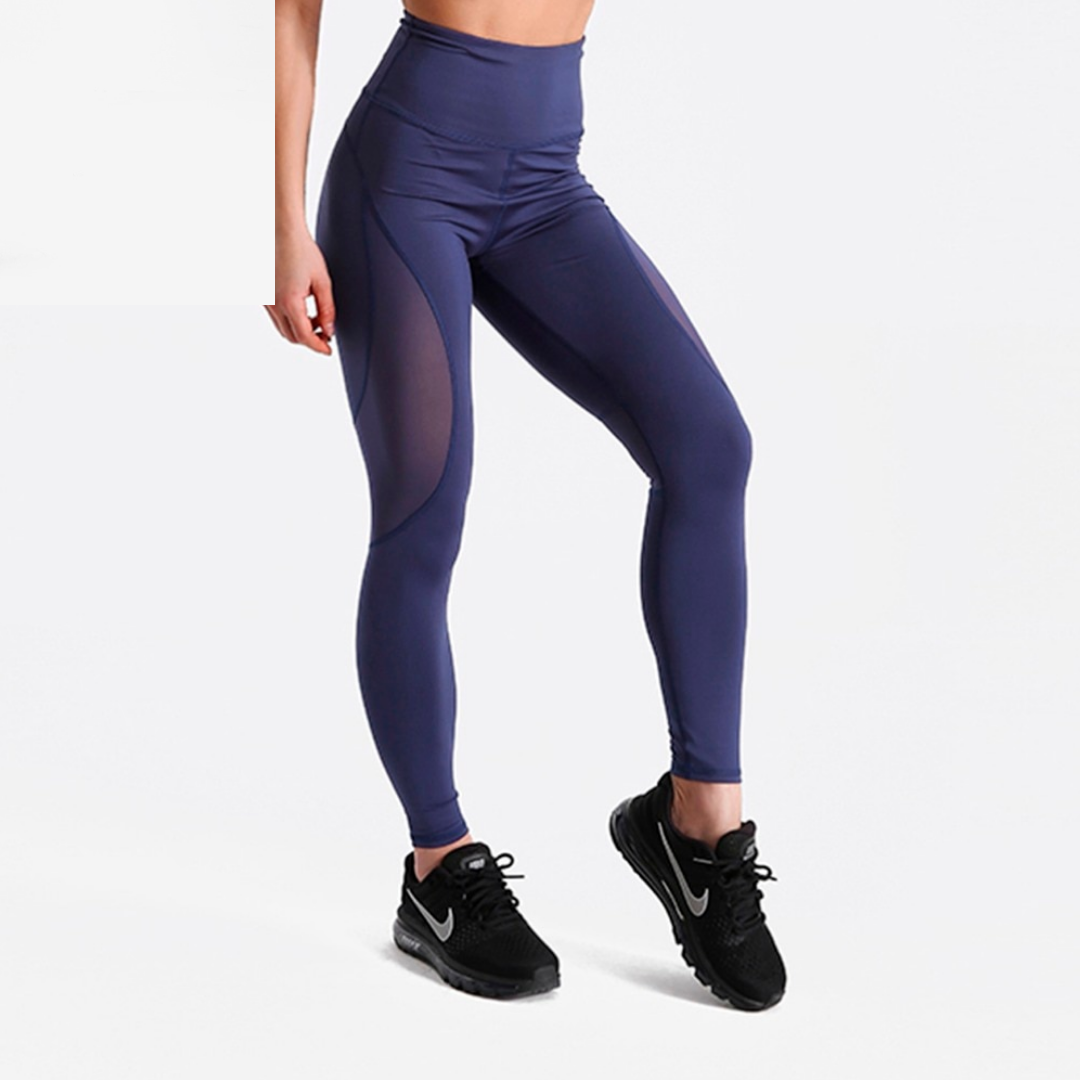 Blue Fitness leggings with mesh inserts - SD-style-shop
