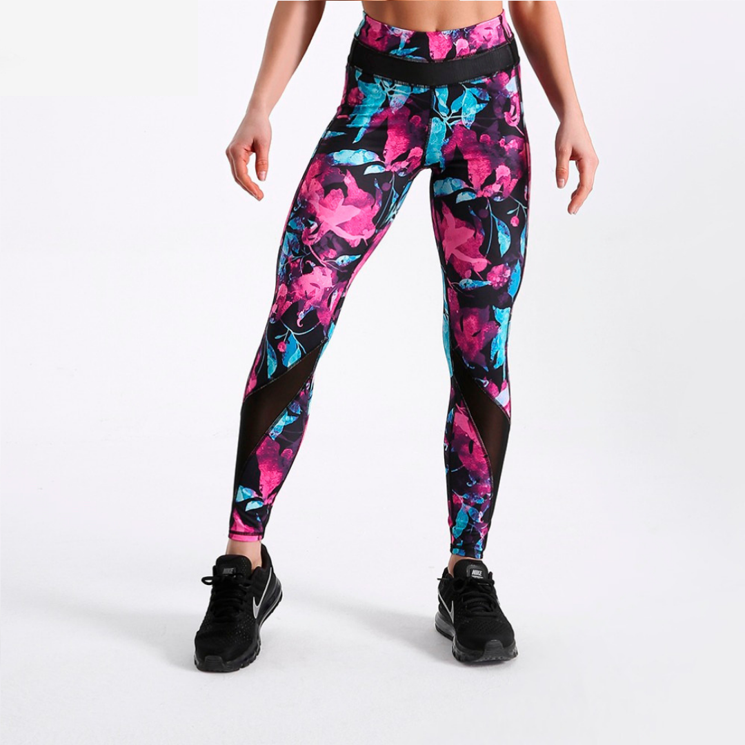 Fitness Leggings with Flower Print - SD-style-shop