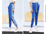 Blue trackpants with white stripes - SD-style-shop