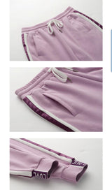 Light purple trackpants with white stripes - SD-style-shop