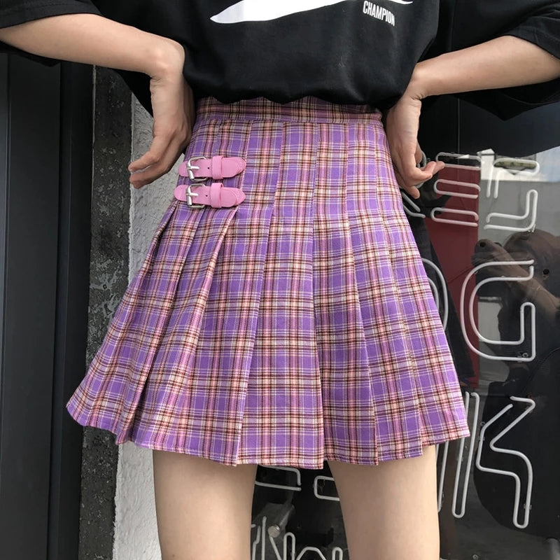 Purple Mini Pleated Skirt - SD-style-shop