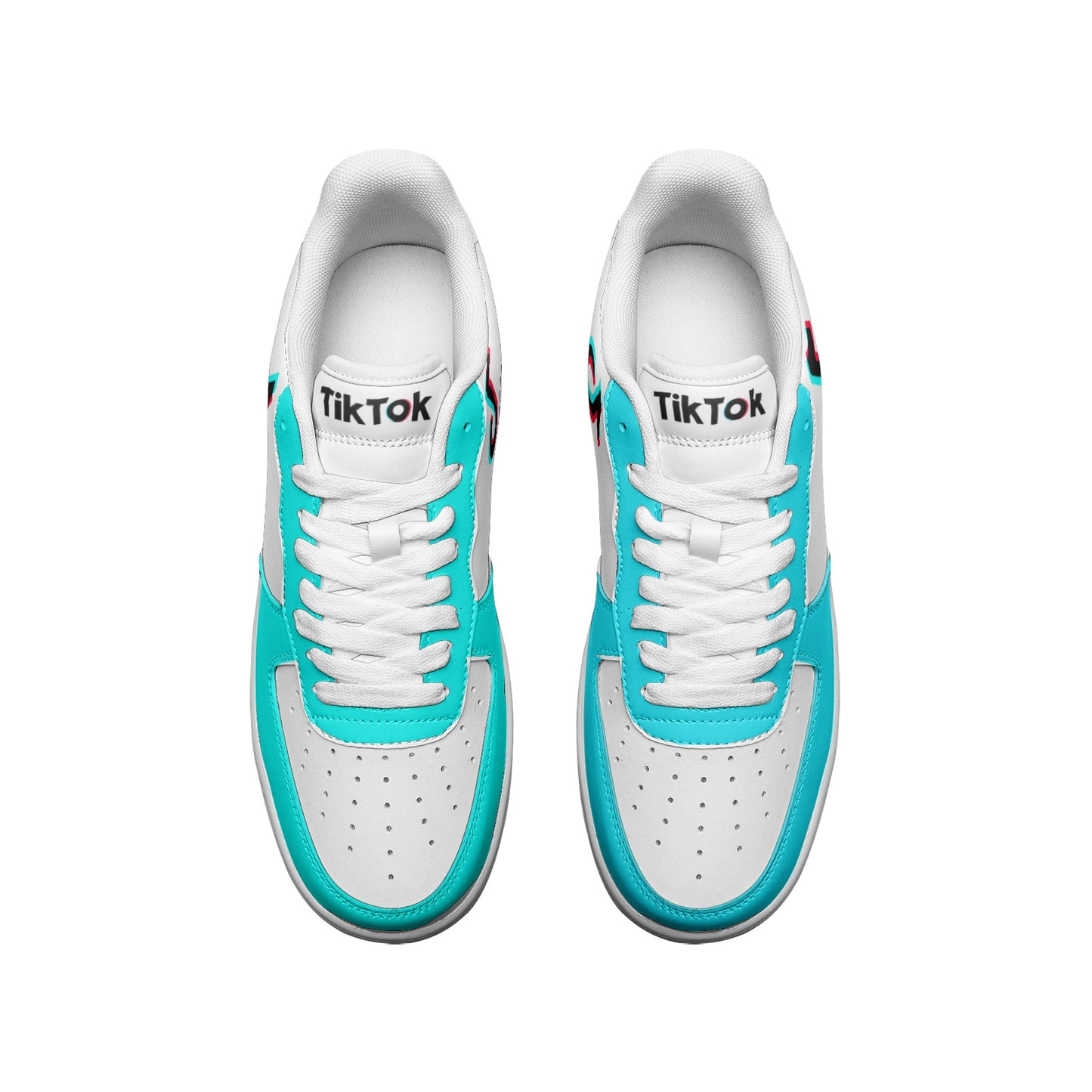 TikTok Unisex Low Top Leather Sneakers - Blue - SD-style-shop
