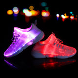 Black Glowing Optic Fiber LED Shoes - SD-style-shop