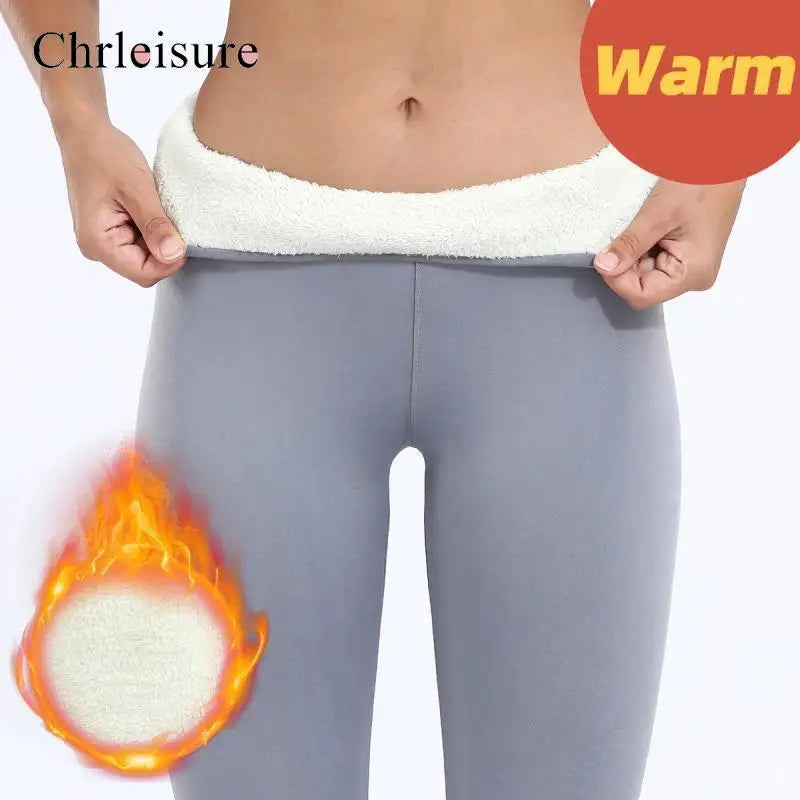 Winter Women's Fleece Pants Slim Warm High Waist Velvet Female Thick Pants Thick Legging Thermal Cold Resistant Pants