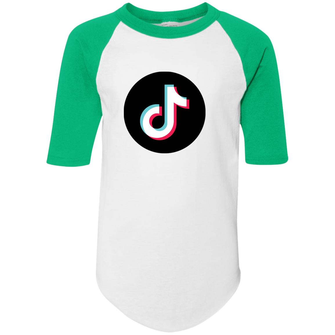TikTok Kids shirt with round TikTok logo and coloured sleeves - SD-style-shop