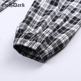 Black and White Harajuku plaid cargo pants - SD-style-shop