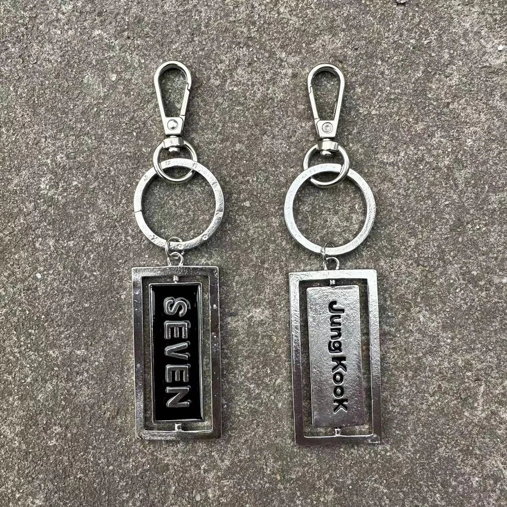 Kpop Idol JK Jung Kook 'SEVEN' Keyring Alloy Rotatable Keychain Pendant - SD-style-shop
