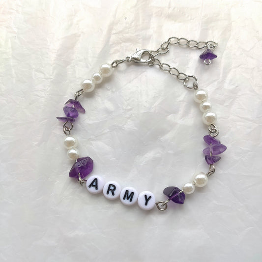BTS Bracelet - Purple Stone BTS - ARMY Jewelry