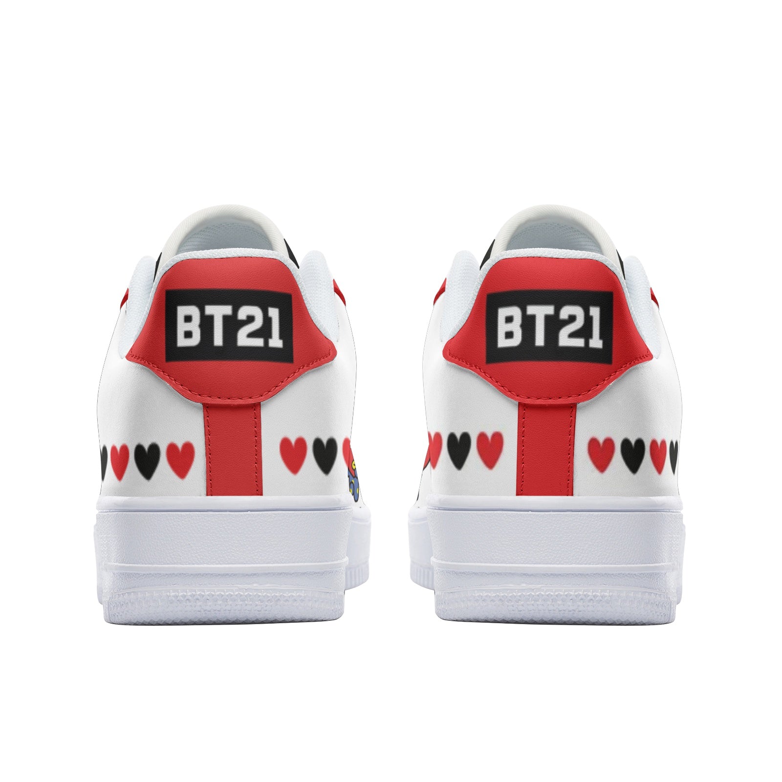 BT21 Tata Unisex Low Top Leather Sneakers - Red - SD-style-shop
