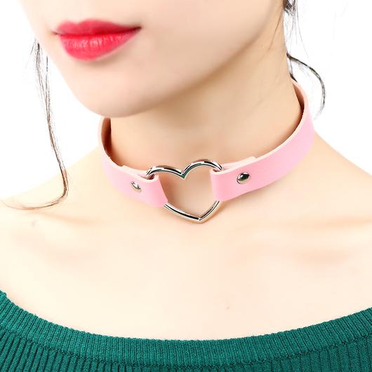 Leather Heart Choker Necklace - SD-style-shop