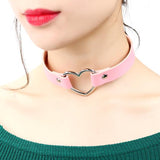Leather Heart Choker Necklace - SD-style-shop