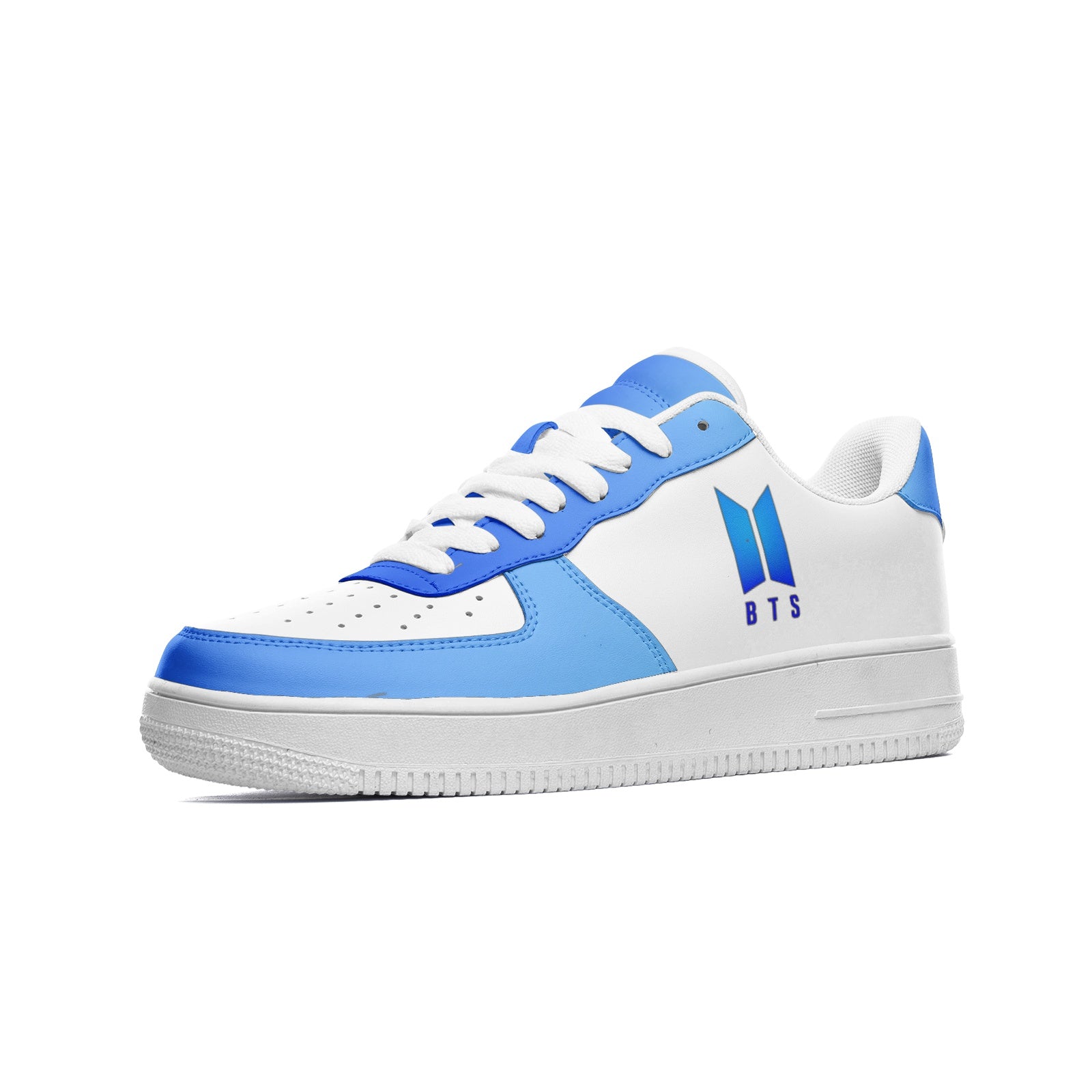 BTS Logo Unisex Low Top Leather Sneakers Blue - SD-style-shop