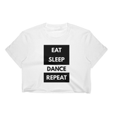 Eat sleep dance repeat White Crop Top - SD-style-shop