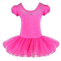 Hot Pink Sparkle Ballet leotard with tutu - SD-style-shop
