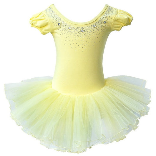 Yellow Sparkle Ballet leotard with tutu - SD-style-shop
