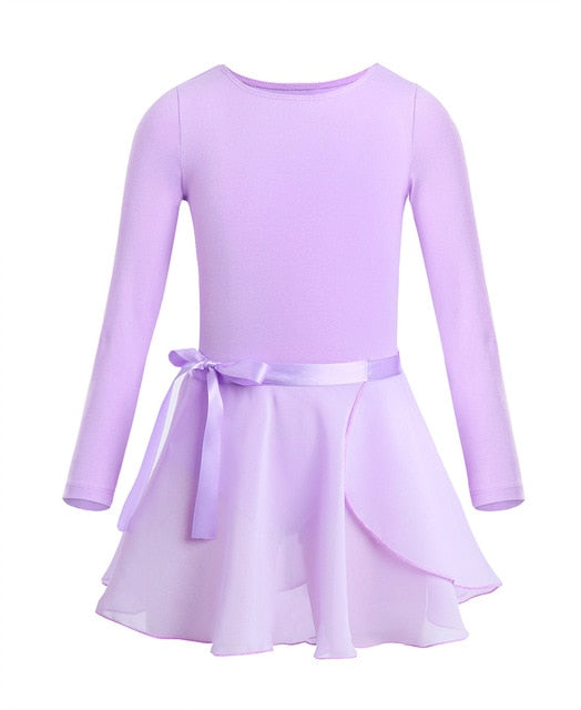 Longsleeve Ballet Leotard with Tied Skirt - SD-style-shop