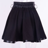 Punk Zip Up Black Skirt with Rings - SD-style-shop