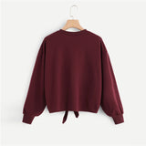 How You Doing Burgundy Knot Front Sweatshirt - SD-style-shop