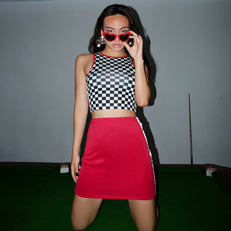 Plaid Black and White Crop Top - SD-style-shop