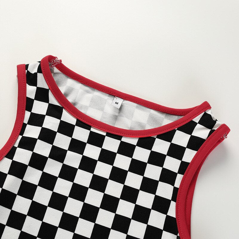 Plaid Black and White Crop Top - SD-style-shop