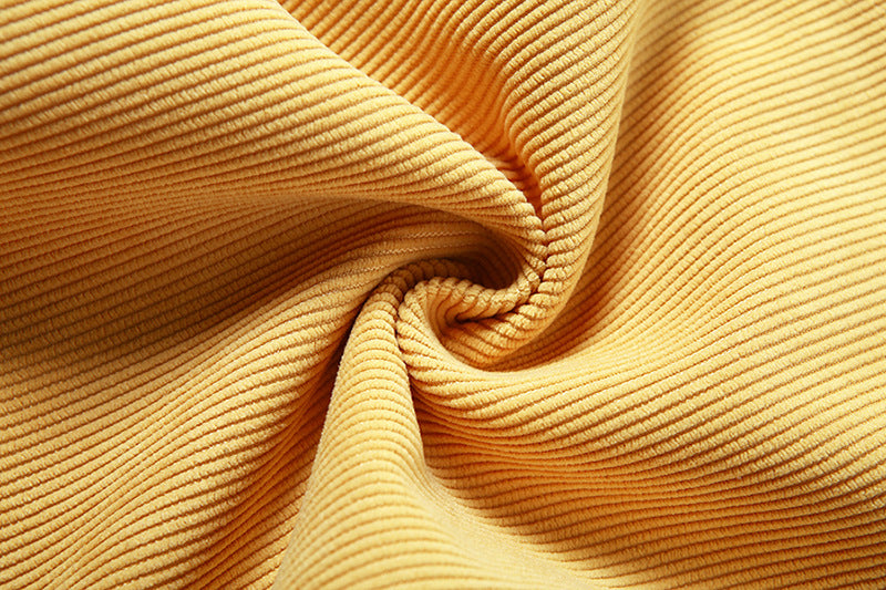 Yellow High Waist Corduroy Pants - SD-style-shop