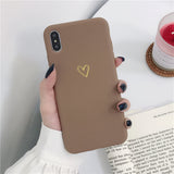 Phone cover for iPhone Vintage love phonecase with golden heart - SD-style-shop