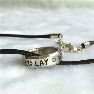 EXO Silver Ring with rope necklace - SD-style-shop