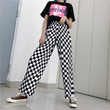 Checkered Black and White Casual Loose Pants - SD-style-shop