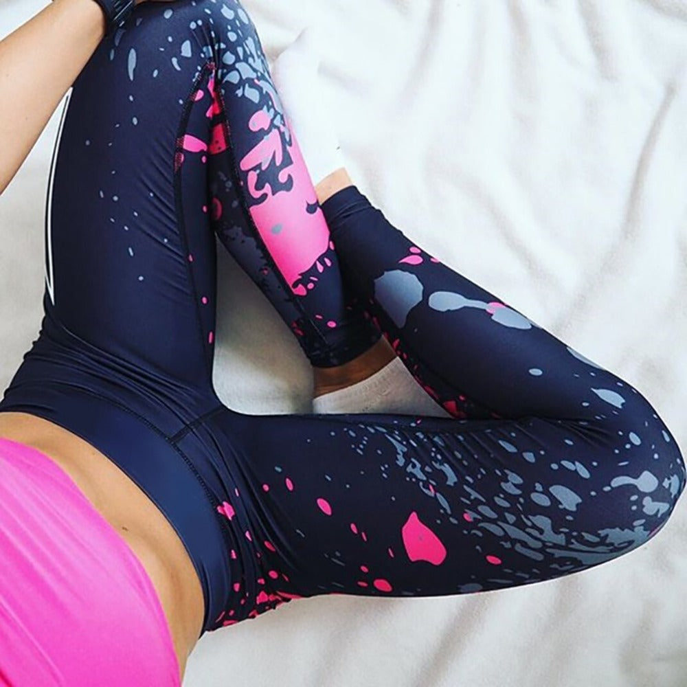 Pink Paint splatter Fitness Leggings - SD-style-shop