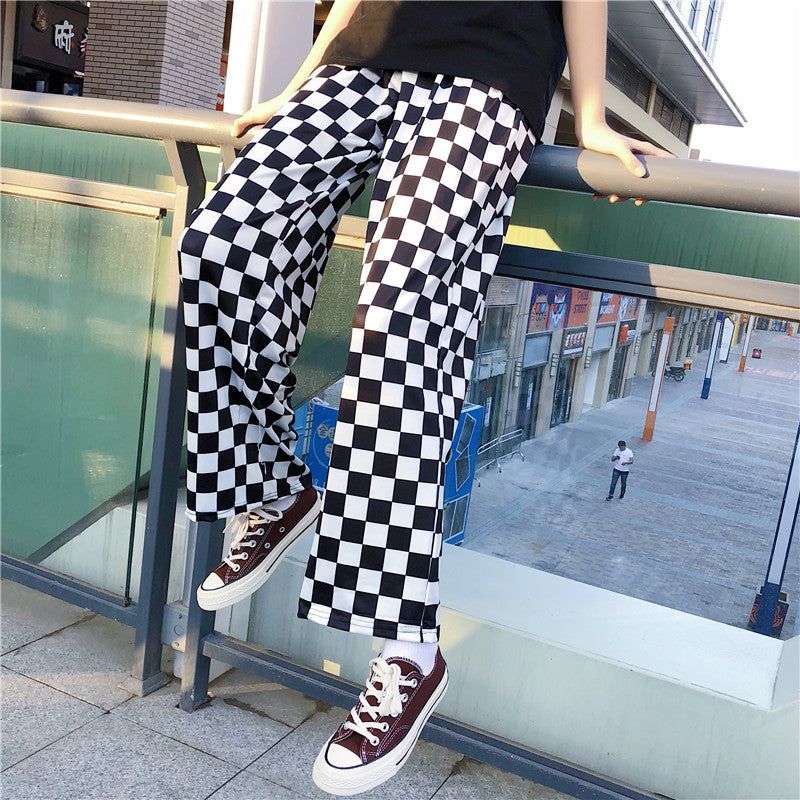 Checkered Black and White Casual Loose Pants - SD-style-shop