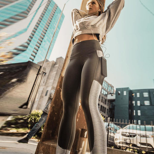 High Waist fitness Leggings silver details - SD-style-shop