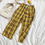 Vintage Yellow Plaid  Harajuku Pants - SD-style-shop