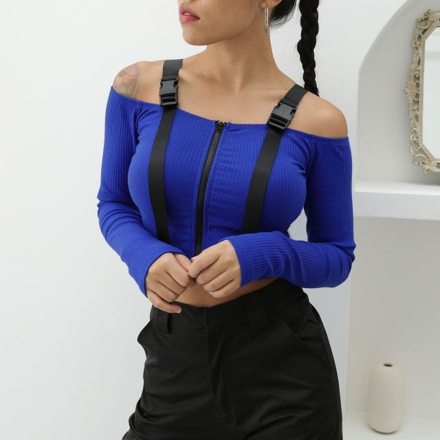 Long Sleeve croptop with straps - SD-style-shop