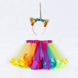 Tutu with Unicorn Headband rainbow Skirt - SD-style-shop