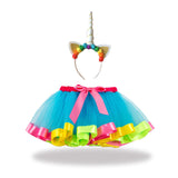 Tutu with Unicorn Headband rainbow Skirt - SD-style-shop