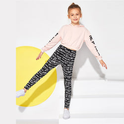 Girls legging with all over text print - SD-style-shop