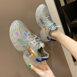 Chunky Transparent  Silver Sneakers - SD-style-shop