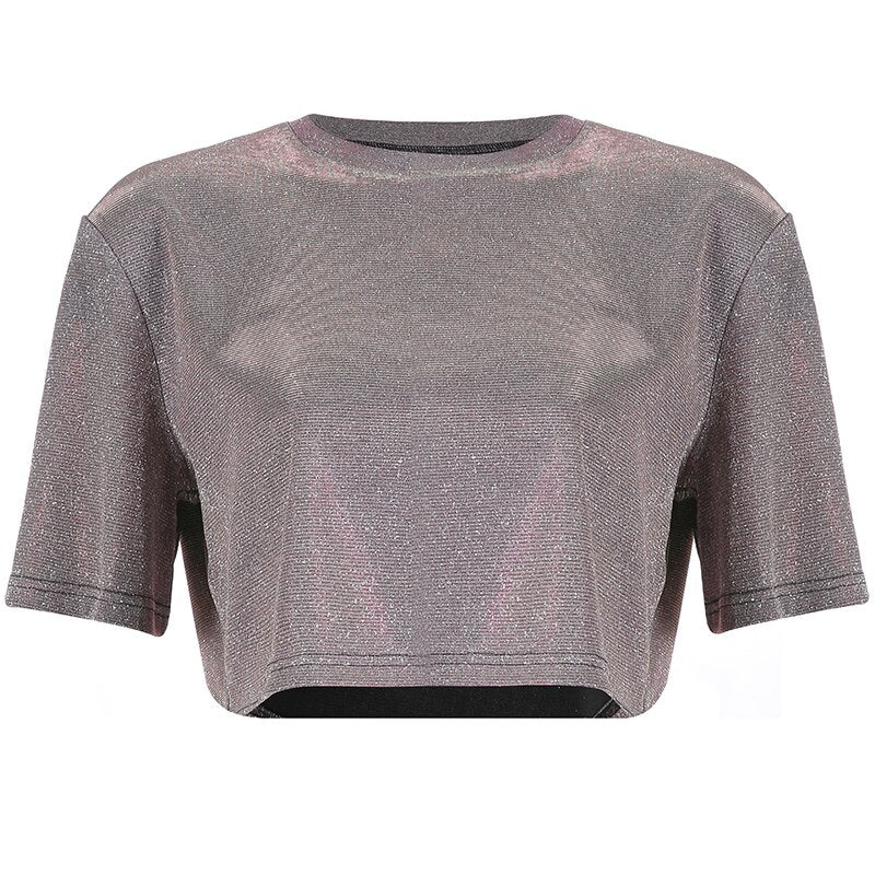 Shiny Loose Crop Top - SD-style-shop