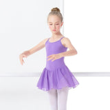 Girls Ballet Leotard Short Sleeve Skirted Ballet Clothing Dance Wear With Chiffon Skirts - SD-style-shop