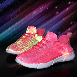 Pink Glowing Optic Fibre LED Shoes - SD-style-shop