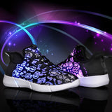 Black Glowing Optic Fiber LED Shoes - SD-style-shop