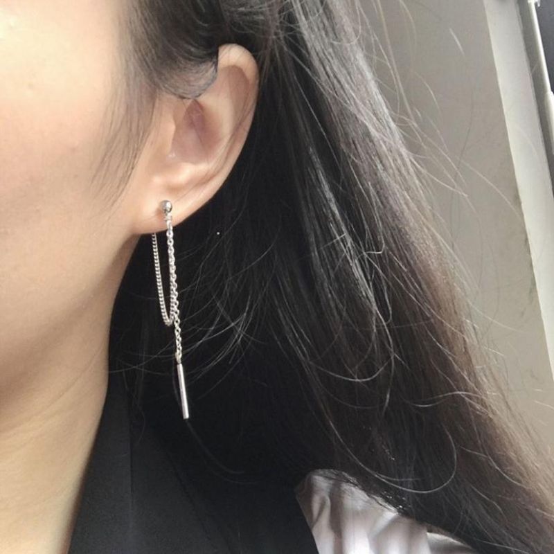 Kpop style Earrings double chain - SD-style-shop