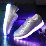 Silver and Gold Led light Sneakers - SD-style-shop